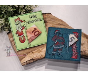 ADVENTSKALENDER 5. Dezember - Stickserie - 6 Geld- oder Gutscheinkartenhülle Weihnachten